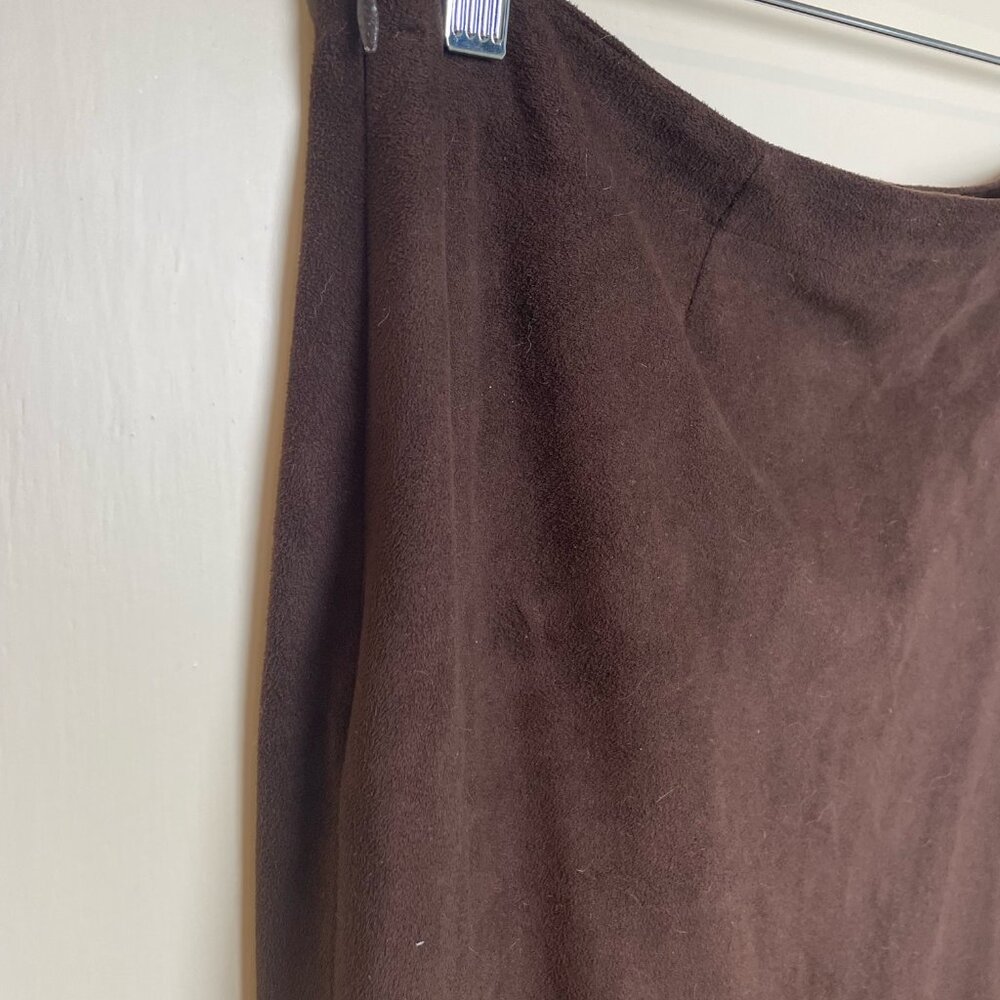 Bebe Y2k faux Suede Chocolate Brown Skirt  ICONIC - Picture 8 of 10
